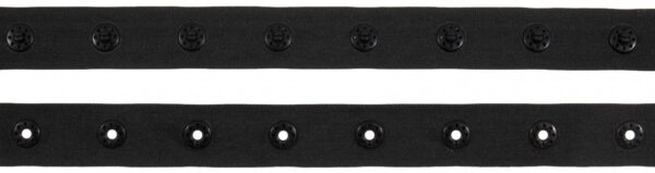 Trim: Snap Tape: Nylon: 10m x 18mm: Round: 25mm Spacing: Black - per metre