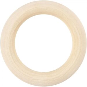Wooden Macrame Ring 5.5mm 6 Pack