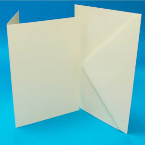 Pack of 50 C6 Blank Cards & Envelopes - Ivory