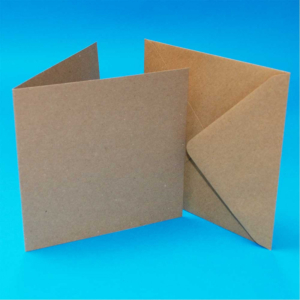 Pack of 50 6"x6" Blank Cards & Envelopes - Kraft