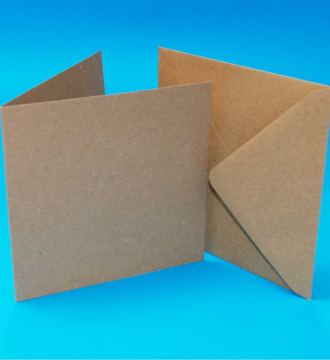 Pack of 50 6"x6" Blank Cards & Envelopes - Kraft