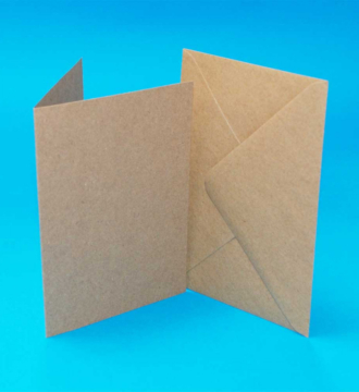 Pack of 50 C6 Blank Cards & Envelopes - Kraft