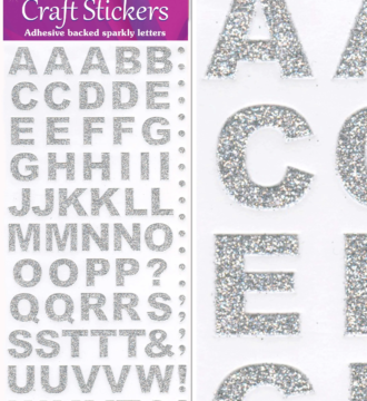 Stickers Bold Alphabet In Silver