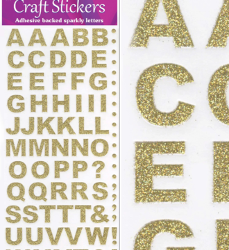 Stickers Bold Alphabet In Gold