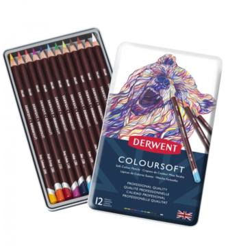 Derwent Coloursoft Pencils Tin of 12