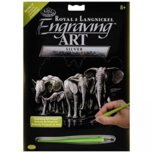 Royal & Langnickel Engraving Art Silver Elephant Herd