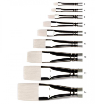 Artisan Synthetic Hog Long Handle Brush - Short Flat / Bright