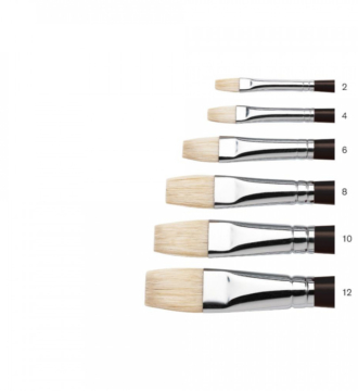 Azanta Black Short Handle Brush - Short Flat