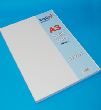 Pack of 50 Sheets of A3 White Linen Card