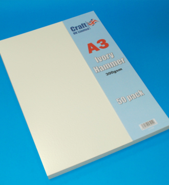 Pack of 50 Sheets of A3 Ivory Hammer Card