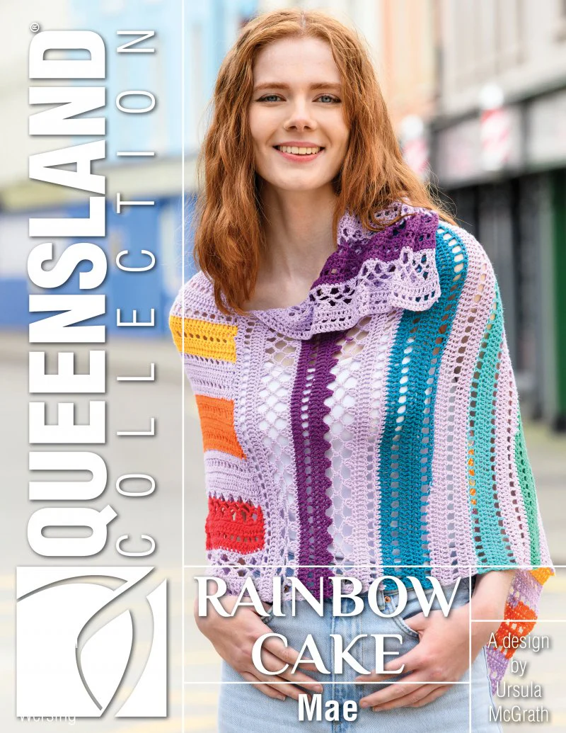 Queensland Collection Rainbow Cake Crochet Shawl Mae