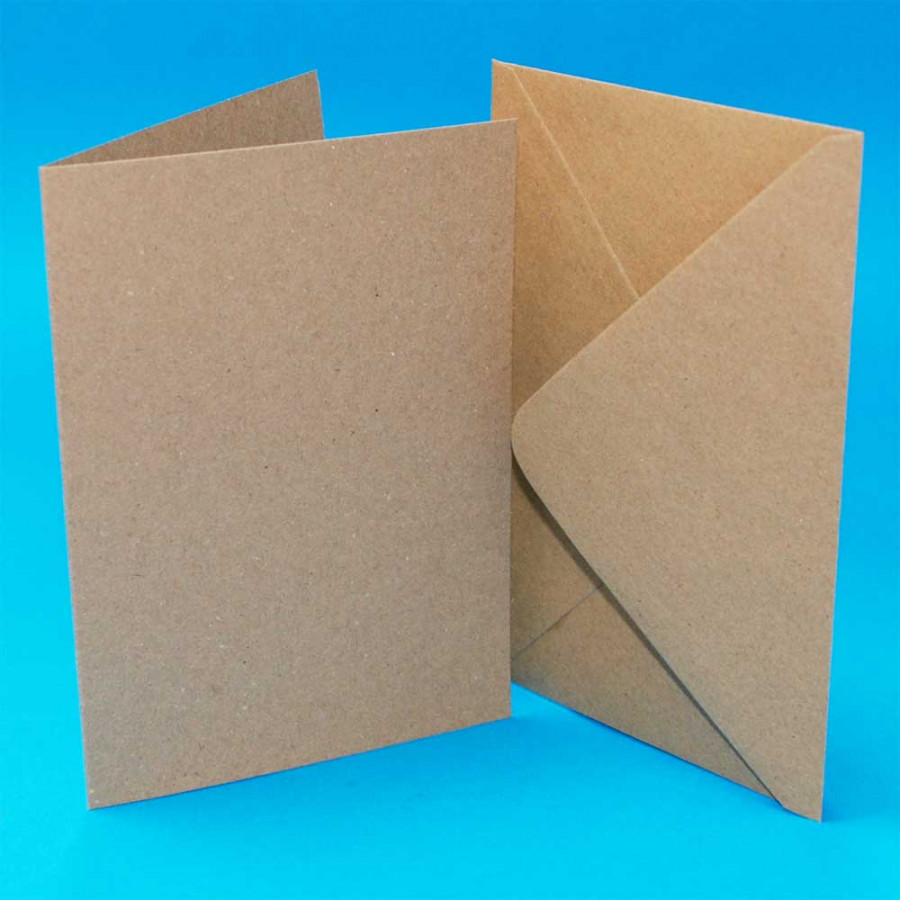 Pack of 50 5"x7" Blank Cards & Envelopes - Craft/Natural
