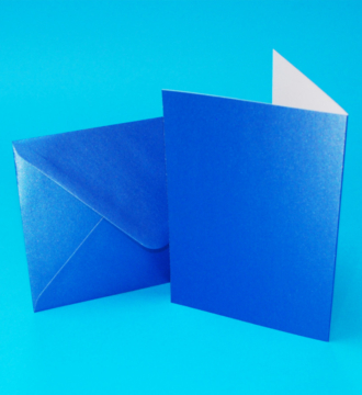 Pack of 20 Pearlescent C6 Blank Cards & Envelopes - Blue