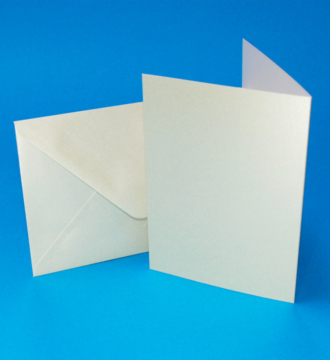 Pack of 20 Pearlescent C6 Blank Cards & Envelopes - Ivory