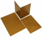 Pack of 20 Pearlescent C6 Blank Cards & Envelopes - Rose Gold