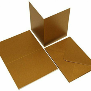 Pack of 20 Pearlescent C6 Blank Cards & Envelopes - Rose Gold