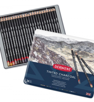 Derwent Tinted Charcoal Pencils Tin of 24