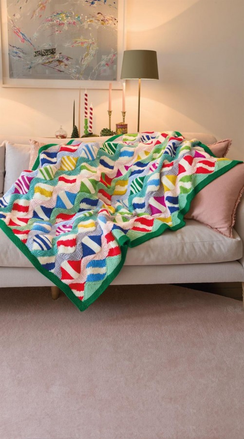 Hayfield At Home With Margaret Holzmann 10 Knitted Blanket Patterns - Image 11