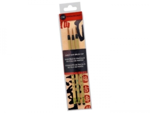 Manuscript Sable Hair Chinese Calligraphy Brush Set Pk 3