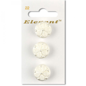 Sirdar Elegant Buttons - White 19mm