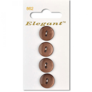 Sirdar Elegant Buttons - Brown 2-Hole 16mm