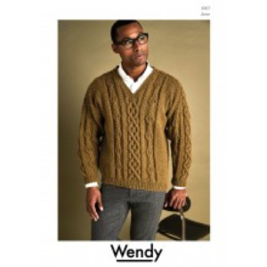 Wendy Wool Knitting Pattern 6167 - Cable Sweater