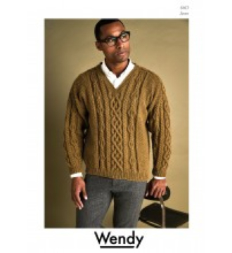 Wendy Wool Knitting Pattern 6167 - Cable Sweater