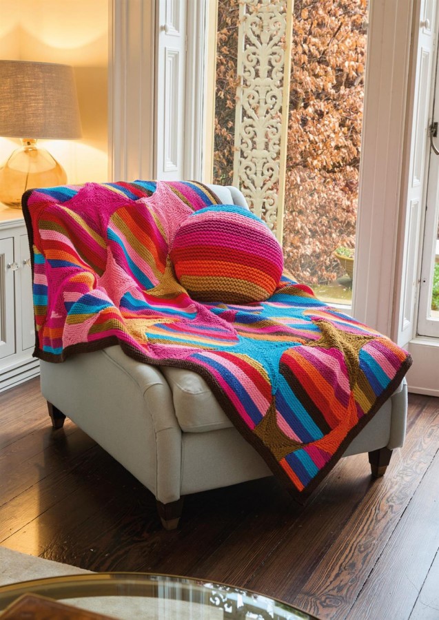 Hayfield At Home With Margaret Holzmann 10 Knitted Blanket Patterns - Image 7