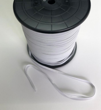 White Braided Elastic 6mm x 1m