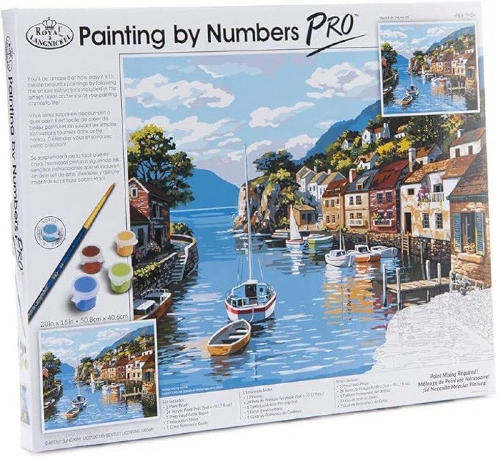Paint by Numbers Pro 4 Village on the water