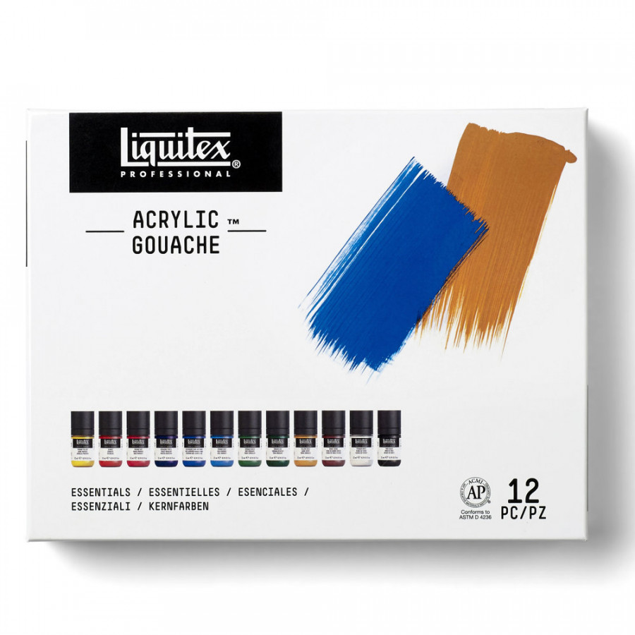 Liquitex Acrylic Gouache Set - 12 x 22ml Essentials Set - Image 3