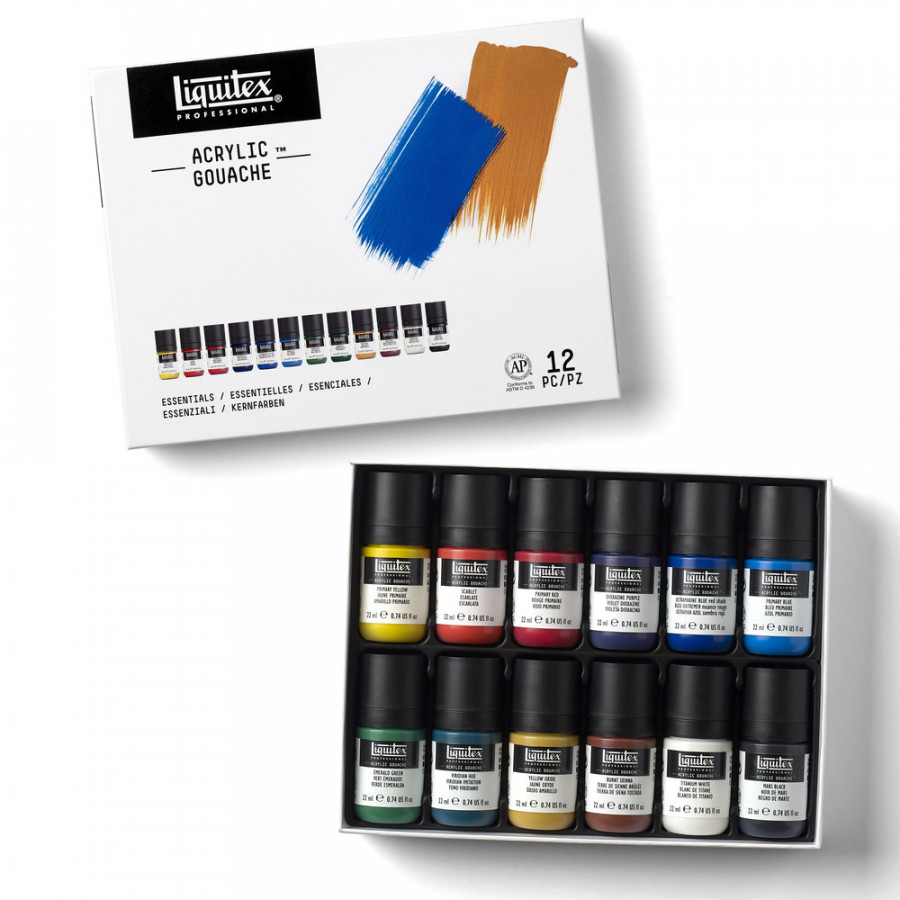 Liquitex Acrylic Gouache Set - 12 x 22ml Essentials Set - Image 4