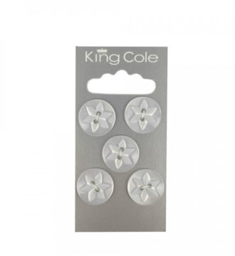 King Cole Round Flower Effect Buttons - Clear (Large)