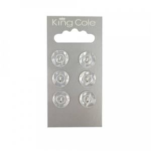 King Cole Rimmed Round Buttons - Clear (Medium)