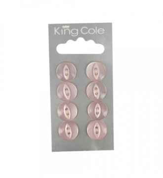 King Cole Fish-Eye Buttons - Pink (Medium)
