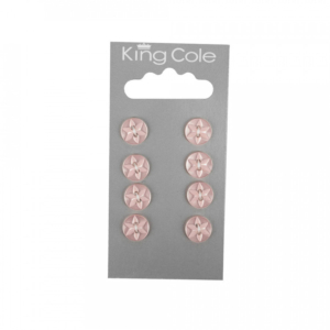 King Cole Round Flower Effect Buttons - Pink (Small)