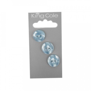 King Cole Round Petal Effect Buttons - Blue (Medium)