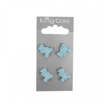 King Cole Teddy Bear Shaped Buttons - Blue (Medium)
