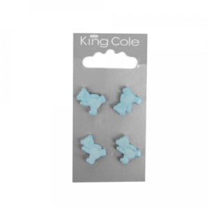 King Cole Teddy Bear Shaped Buttons - Blue (Medium)