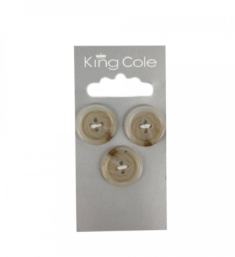 King Cole Rimmed Shell Effect Buttons - Beige (Medium)