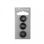 King Cole Rimmed Shell Effect Round Buttons - Black (Large)
