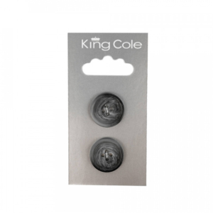 King Cole Rimmed Shell Effect Round Buttons - Grey (Large)
