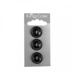 King Cole Rimmed Round Buttons - Black (Medium)