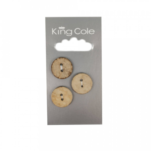 King Cole Round Shell Effect Buttons - Beige (Medium)