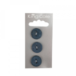 King Cole Round Shell Effect Buttons - Blue (Medium)