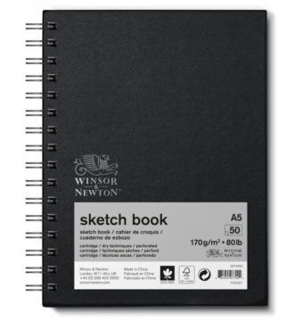 Winsor & Newton Hard Back Spiral Bound Sketch Book 170gsm