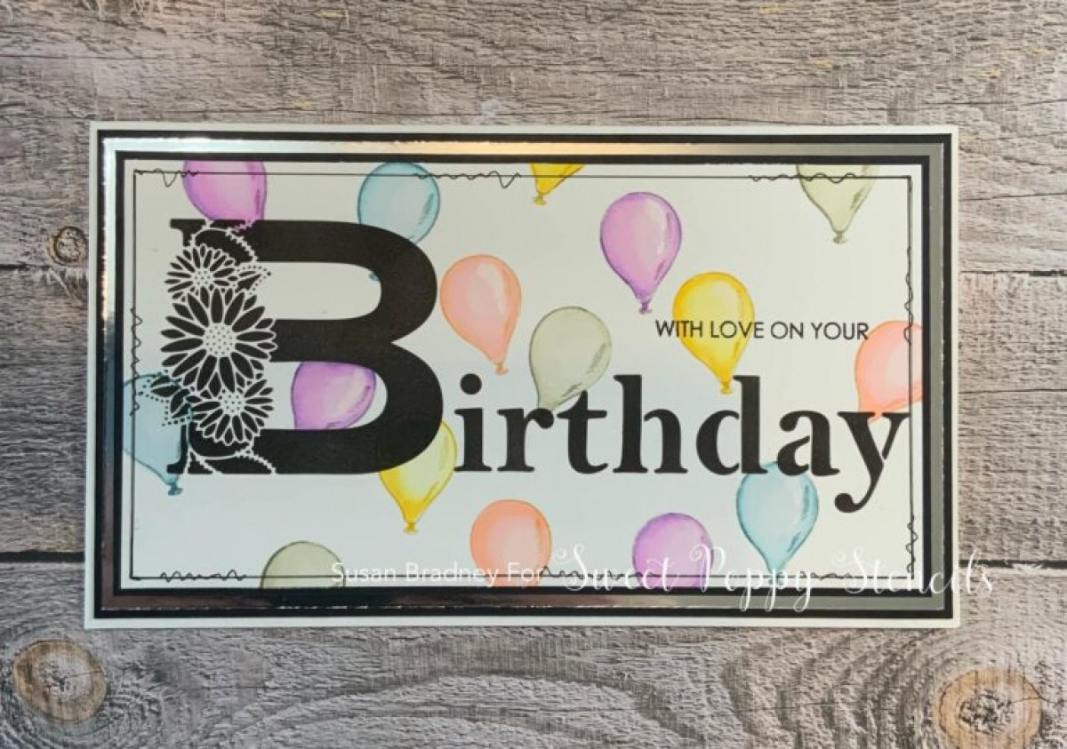 Sweet Poppy Greeting Stencil: