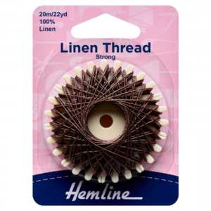 Hemline Linen Thread: 10m: Brown