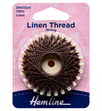 Hemline Linen Thread: 10m: Brown