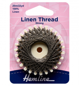 Hemline Linen Thread: 10m: Khaki